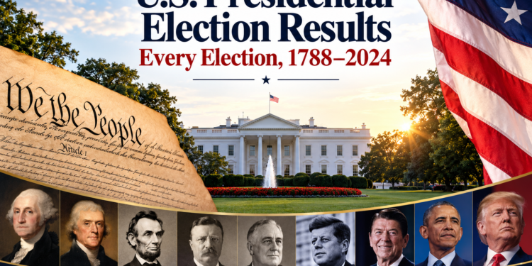 U.S. presidential election results from 1788 to 2024