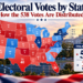 Electoral votes by state showing 538 total votes and 270 needed to win